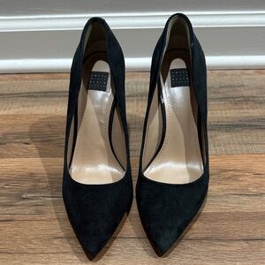White House Black Market Black Suede Heels